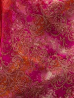 Красный палантин из кашемира и шелка с разноцветным принтом