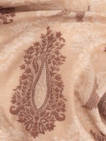 Бежевый палантин Kanika Jamawar из 100% кашемира с коричнево-белым узором