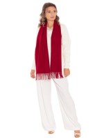 Плотный красный шарф из кашемира и шерсти