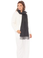 Плотный темно-серый шарф из кашемира и шерсти