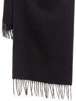 Плотный черный шарф однотонный из кашемира и шерсти