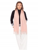 Плотный розовый шарф однотонный из кашемира и шерсти