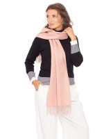 Плотный розовый шарф однотонный из кашемира и шерсти