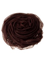 Тонкая коричневая шаль из премиум кашемира (пашмина) 