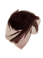 Тонкая коричневая шаль из премиум кашемира (пашмина) 