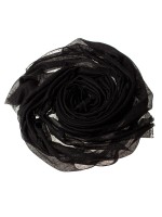 Тонкая черная шаль из премиум кашемира (пашмина) 