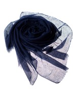 Тонкая темно-синяя шаль из премиум кашемира (пашмина) 
