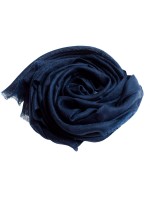 Темно-синий платок из 100% кашемира премиум-класса (пашмина) с теневым узором